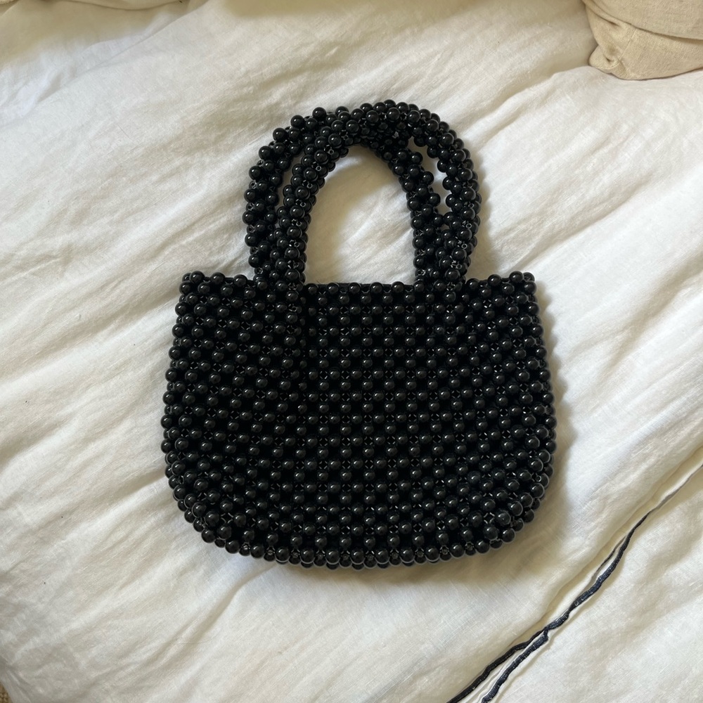 Black beaded zara bag